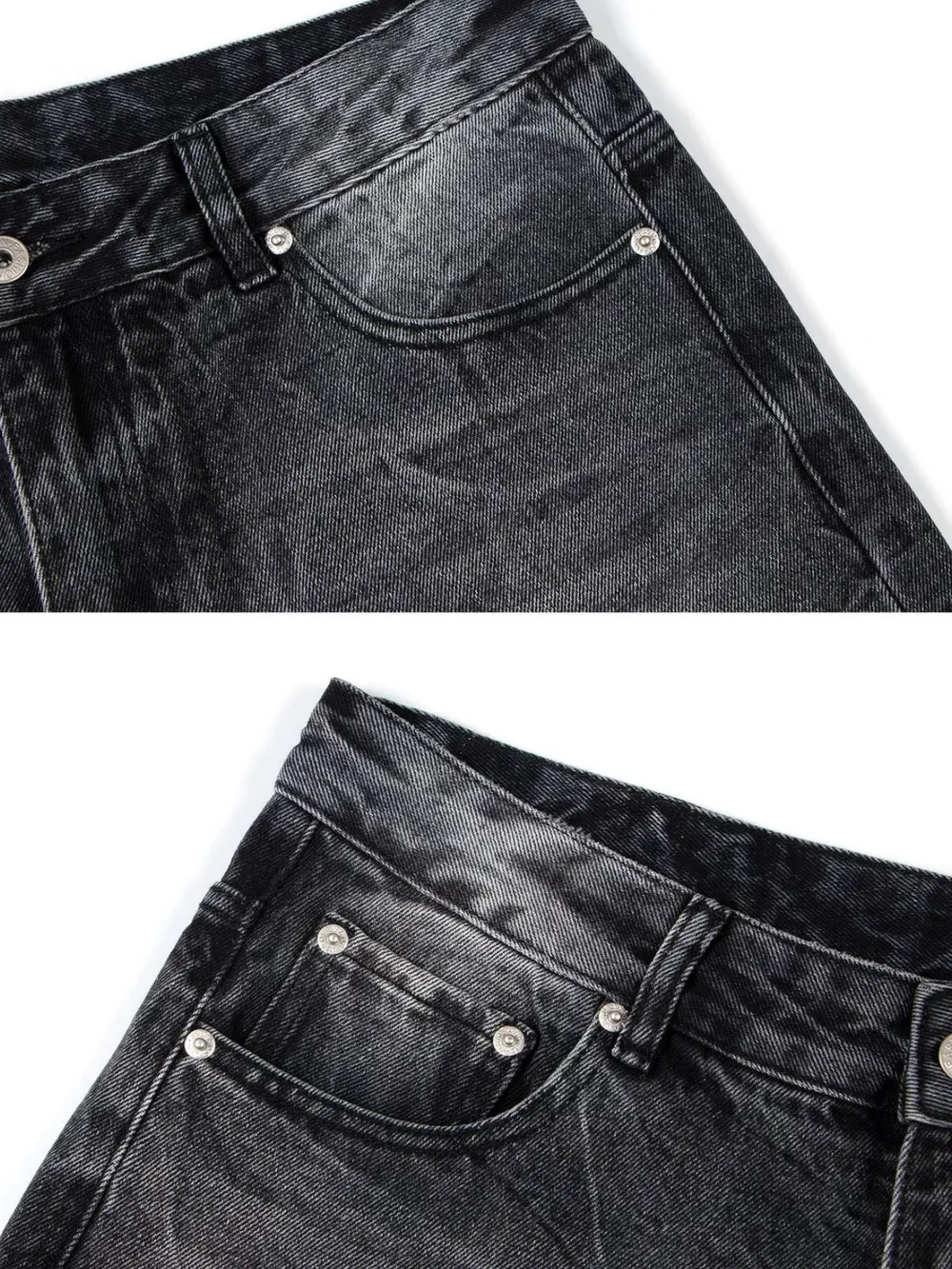 Men's Washed Wide Leg Baggy Jeans, image 7