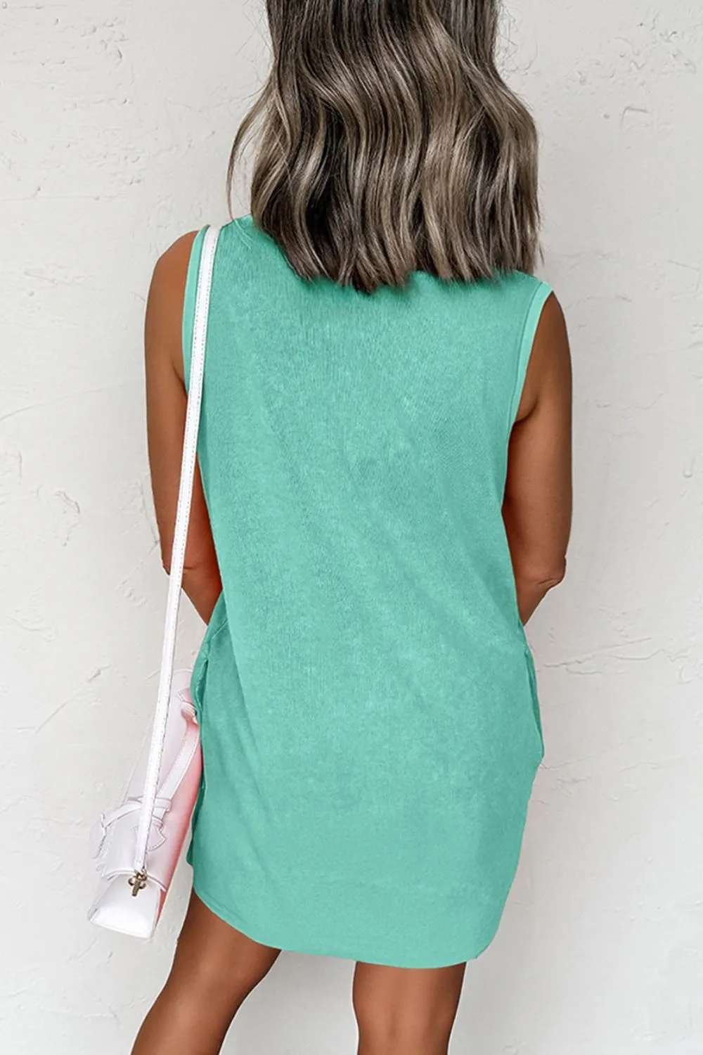 Round Neck Sleeveless Mini Dress with Pockets, image 6
