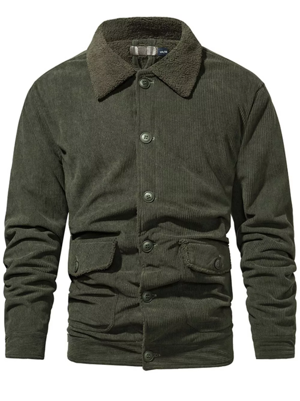 Men's Corduroy Sherpa Lined Button-Up Jacket