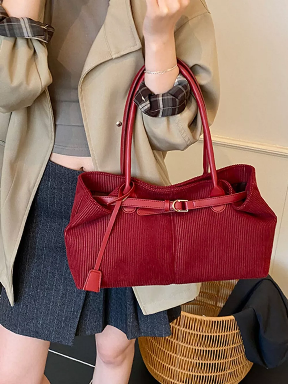 Buckle Decor Shoulder Bag, image 5