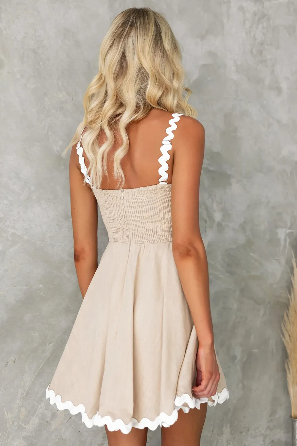 Contrast Trim Square Neck Mini Dress, image 12