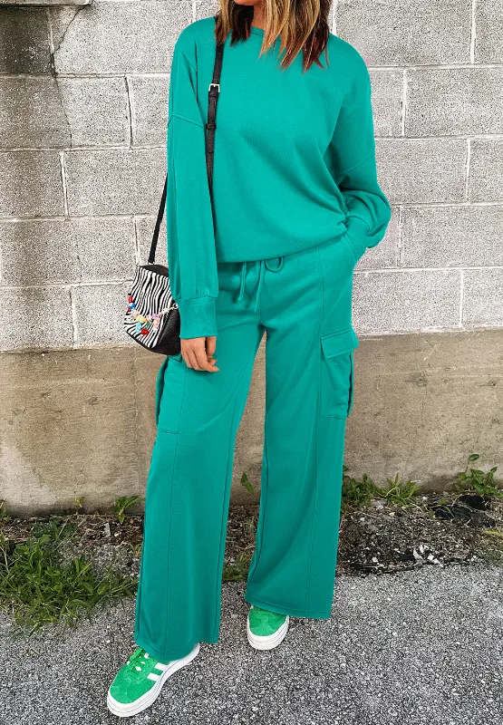 Full Size Round Neck Long Sleeve Top and Drawstring Pants Set, image 6