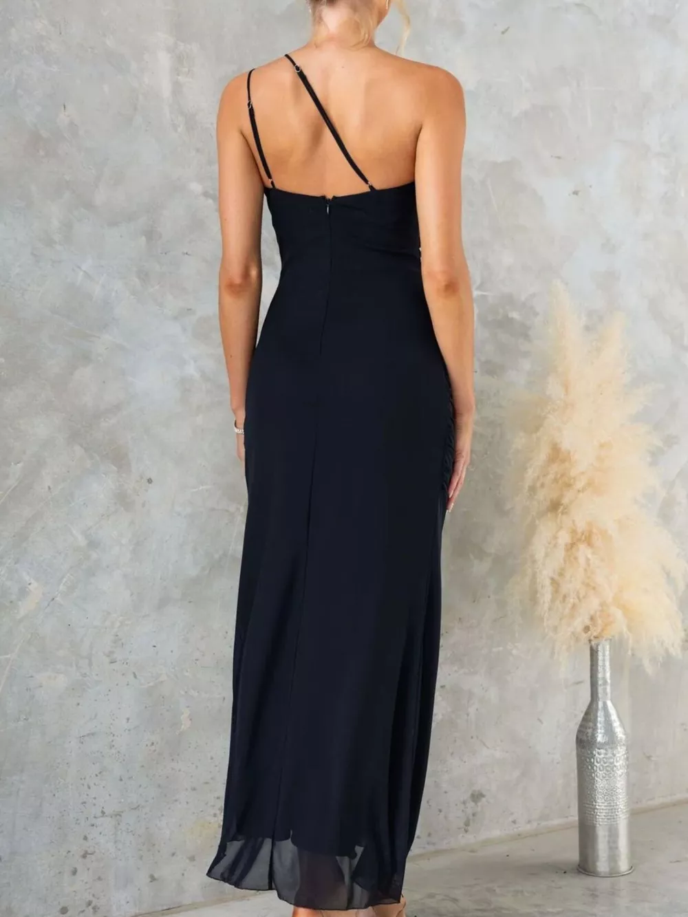 One-Shoulder Ruffle Slit Dress, image 11
