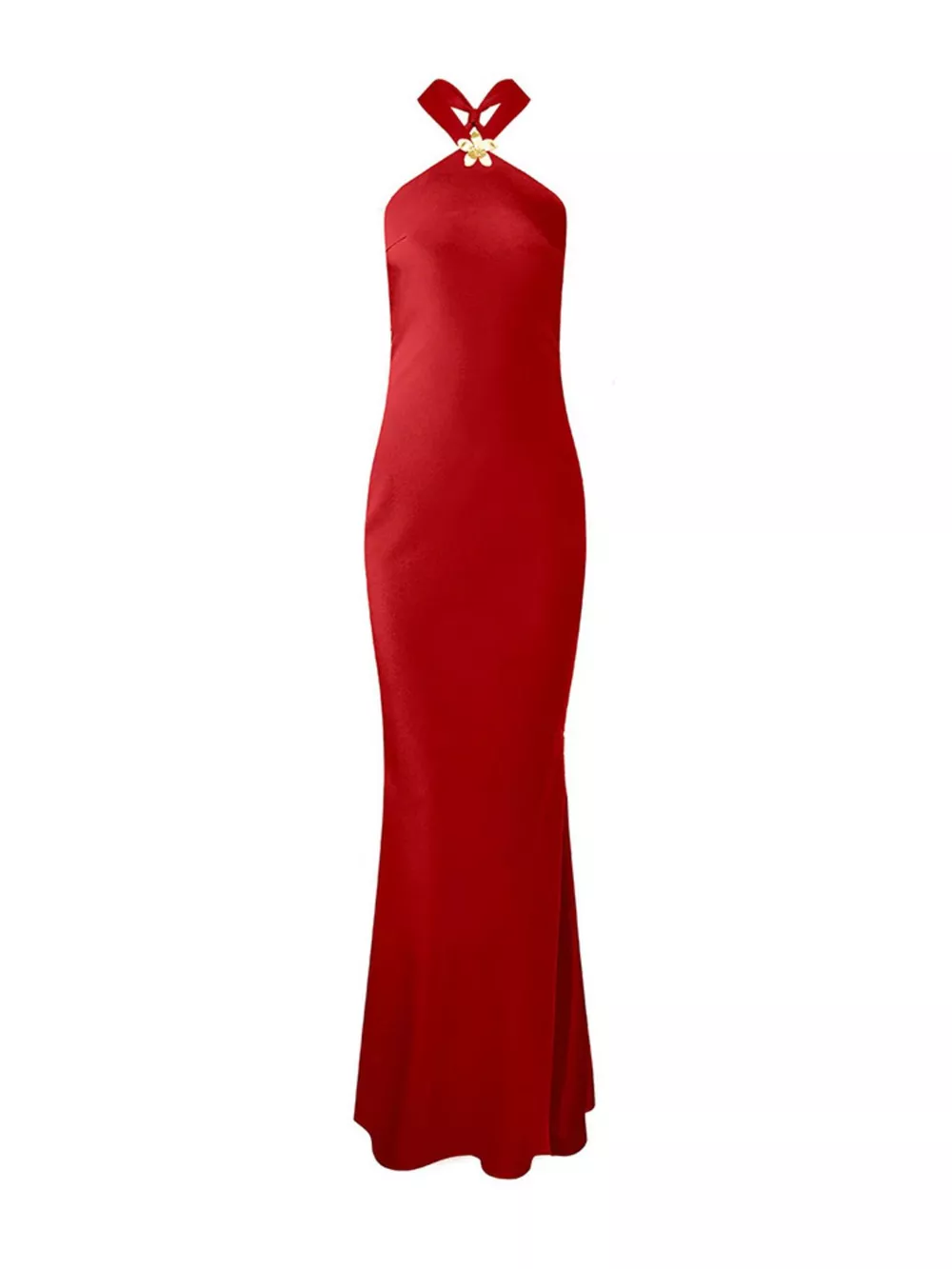 Halter Neck Satin Maxi Dress, image 12