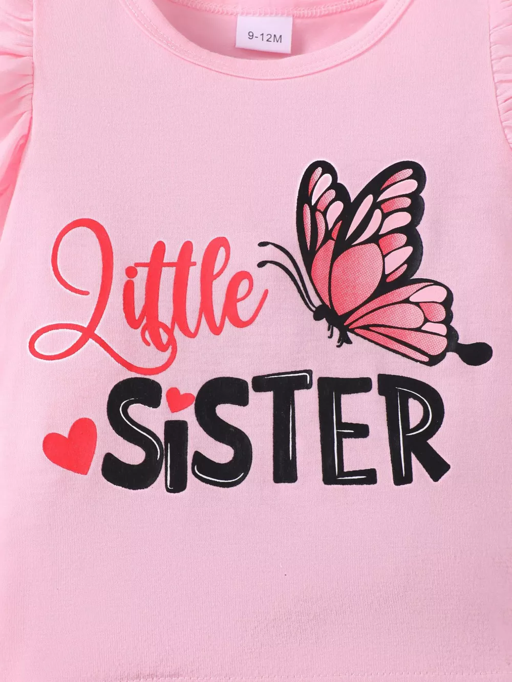 Children's Little Sister Butterfly Print Ruffle Trim Set, image 6
