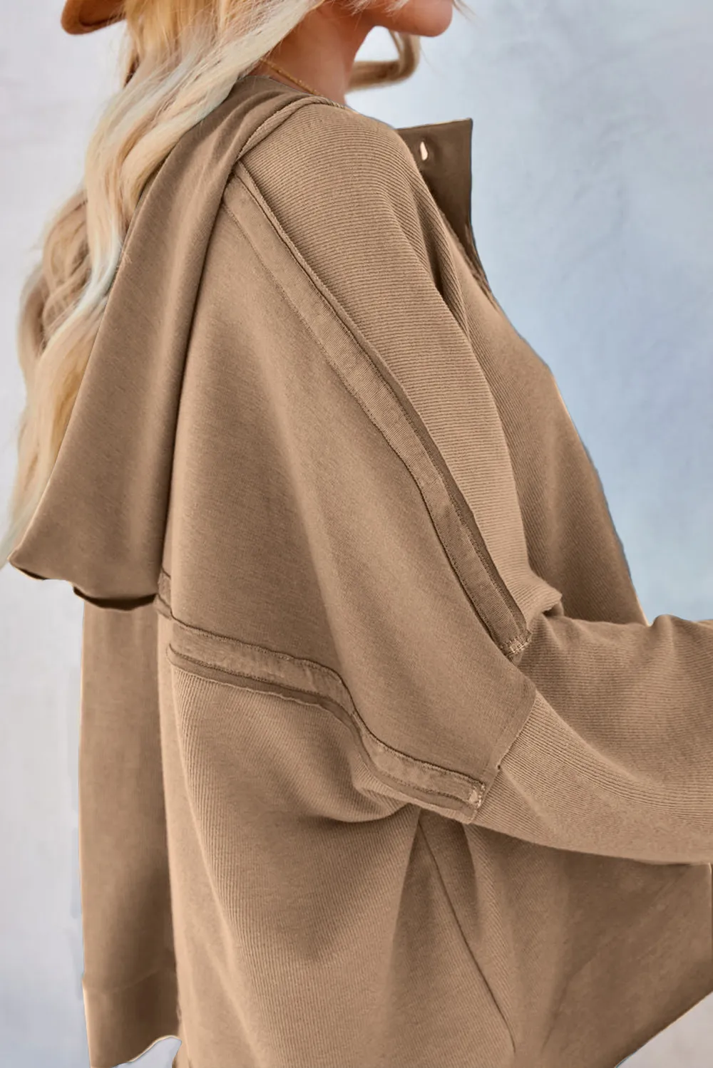 Exposed Seam Long Sleeve Hoodie, image 7