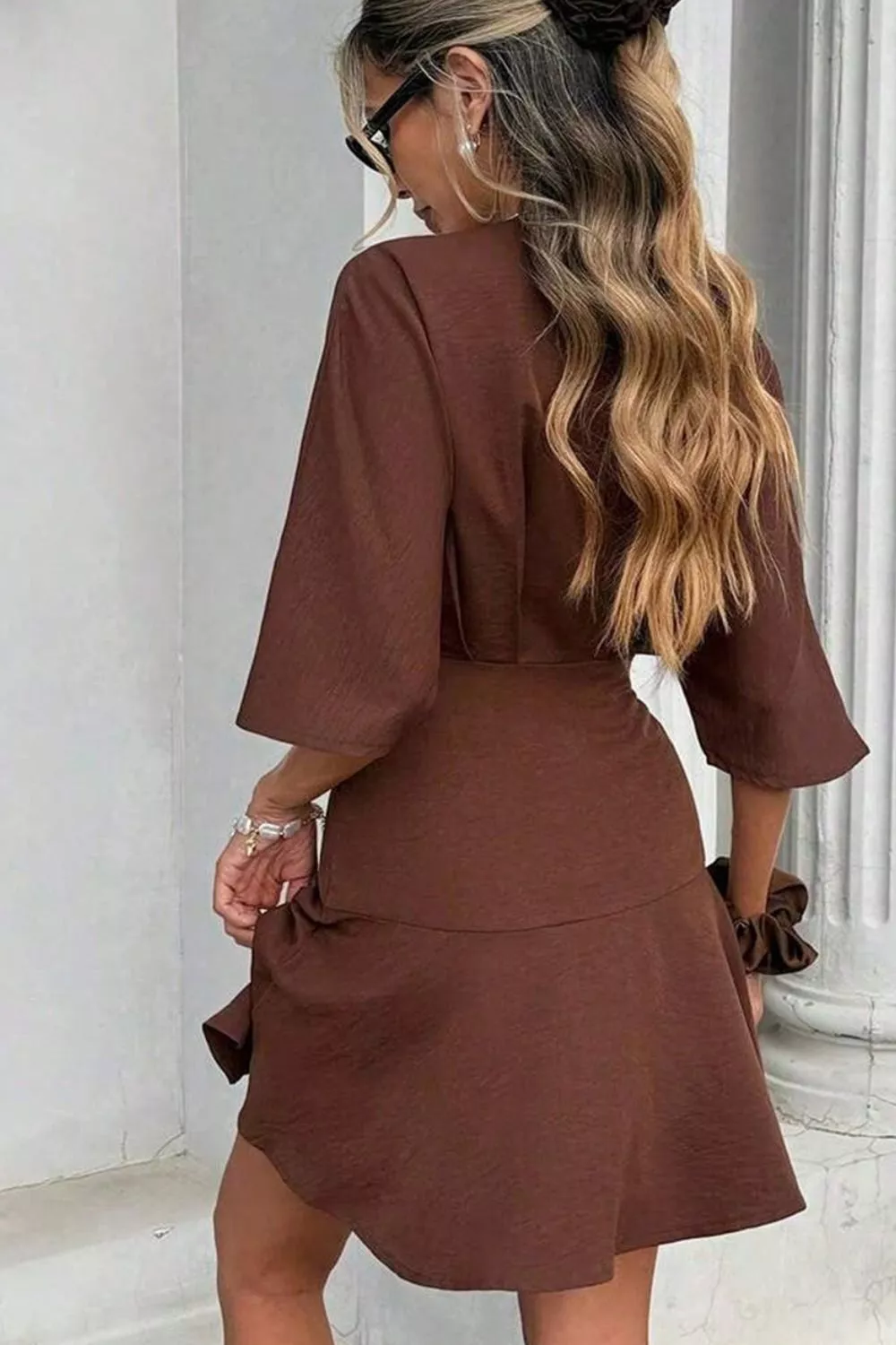 Surplice Half Sleeve Mini Dress, image 2