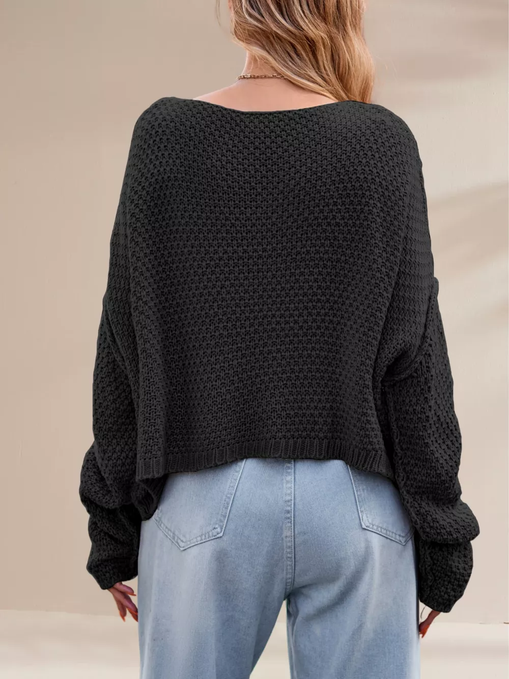 Textured Knit Round Neck Sweater, image 12