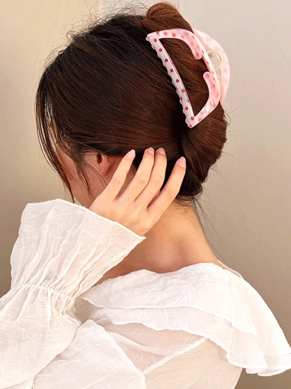 PC Polka Dot Hair Claw Clip, image 3