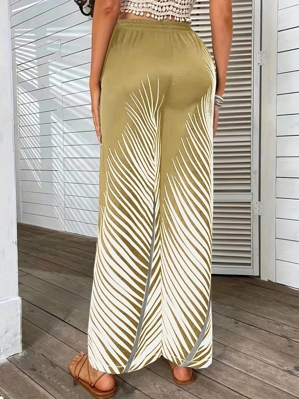 Printed Wide Leg Pants, image 8