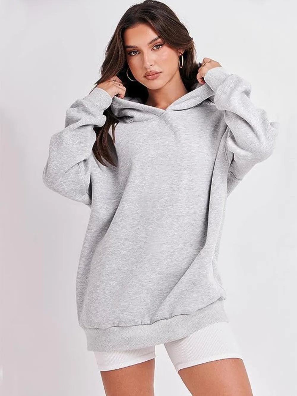 Dropped Shoulder Long Sleeve Hoodie, image 6