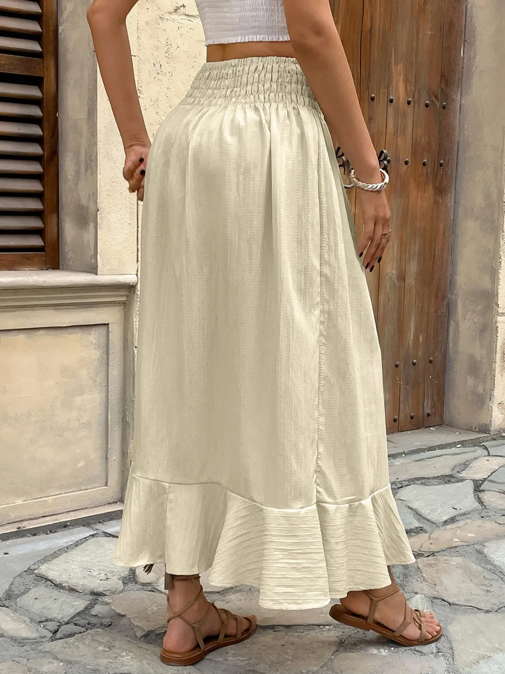 Ruffled Hem Slit Skirt, image 7