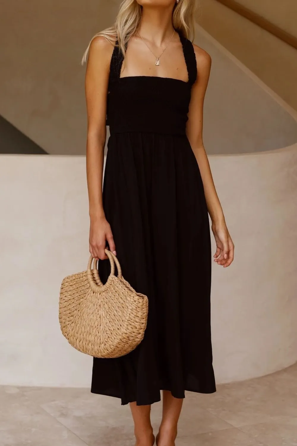 Crisscross Smocked Wide Strap Dress, image 12