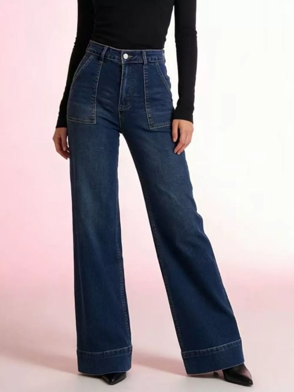 High-Waisted Flare Leg Jeans, image 6