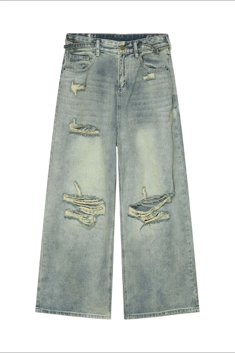 Men's Distressed Wide Leg Jeans, image 3