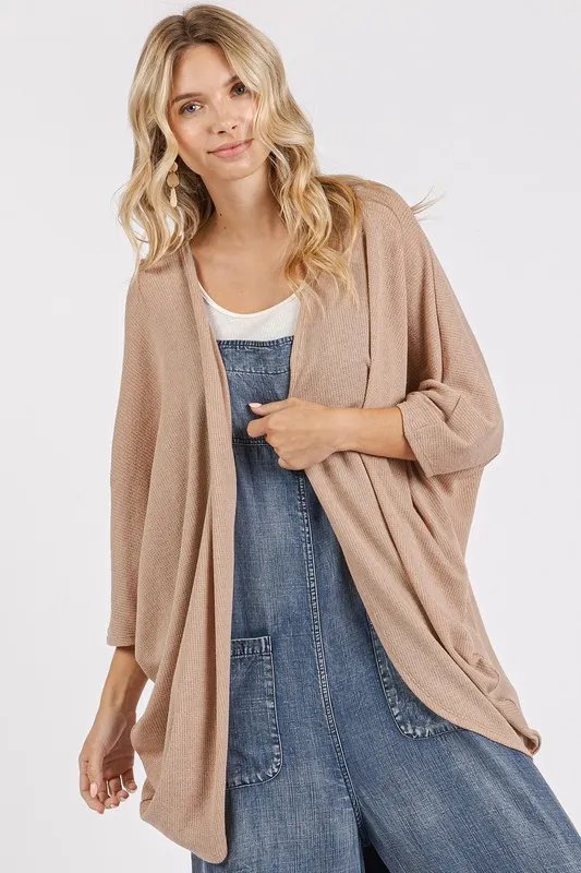 Open Front Batwing Sleeve Cardigan, image 2
