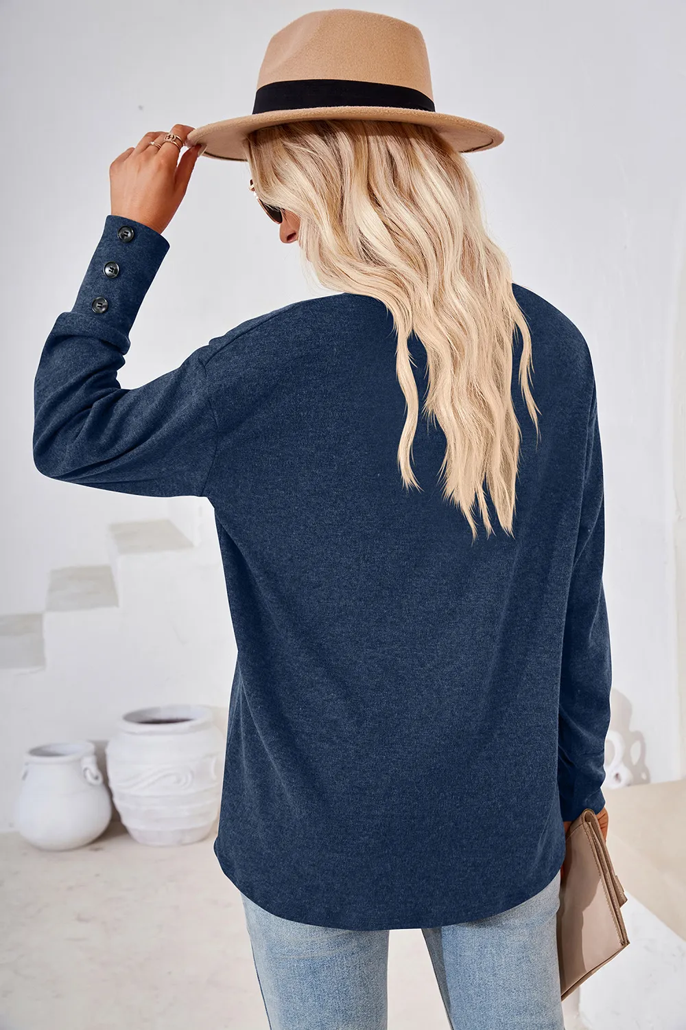 V-Neck Dropped Shoulder T-Shirt, image 9