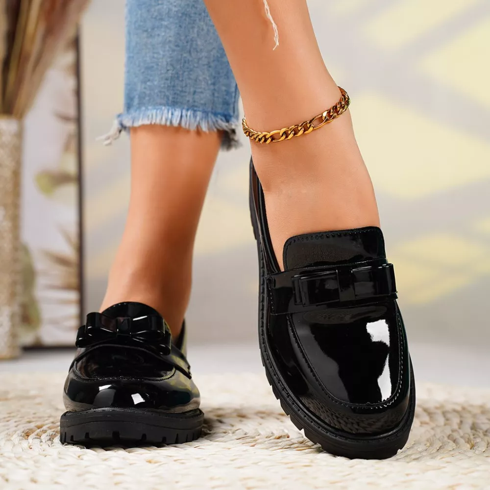 Round Toe Bow Loafers, image 9