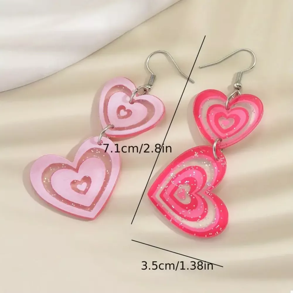 Heart Dangle Earrings, image 5