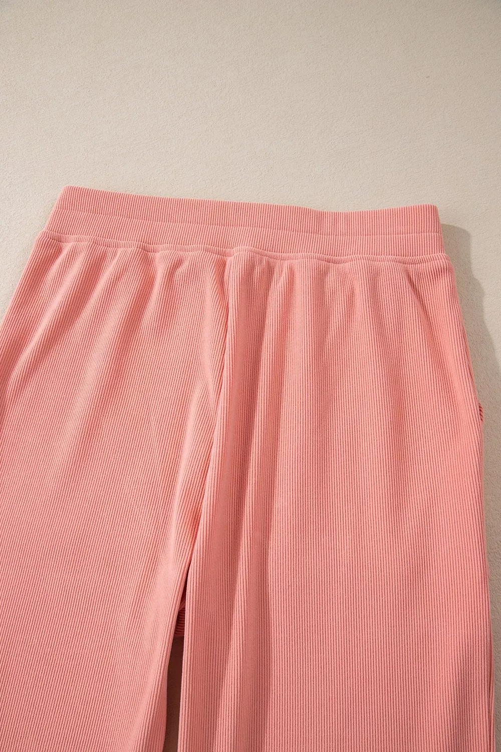 Ribbed Round Neck Top and Pants Set, image 10