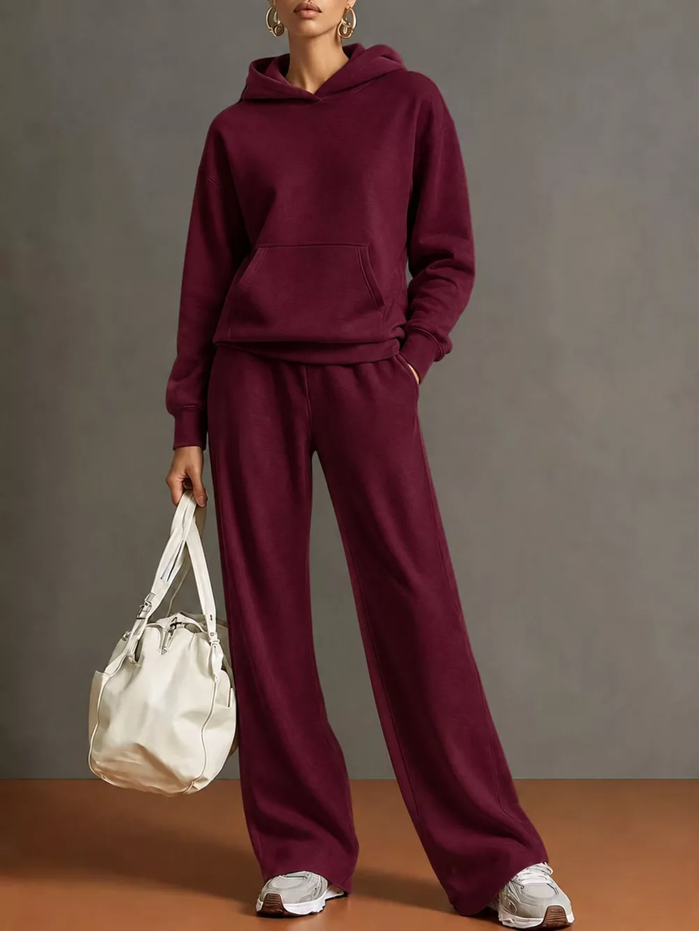 Kangaroo Pocket Hoodie and Pants Set, image 8