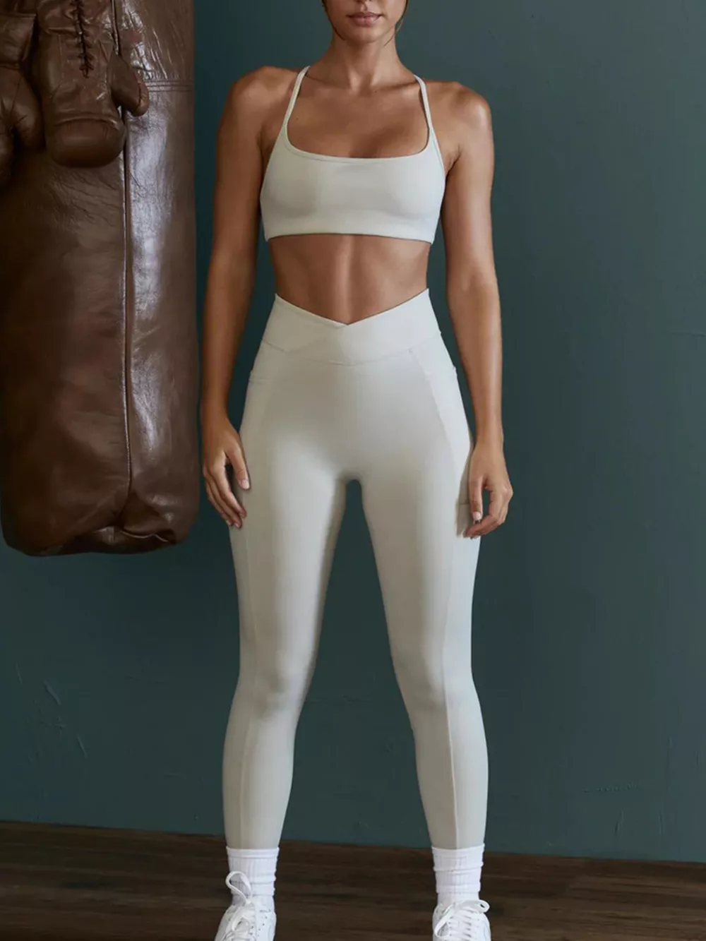 Seamless Cross-Waist Cami and Leggings Active Set, image 4