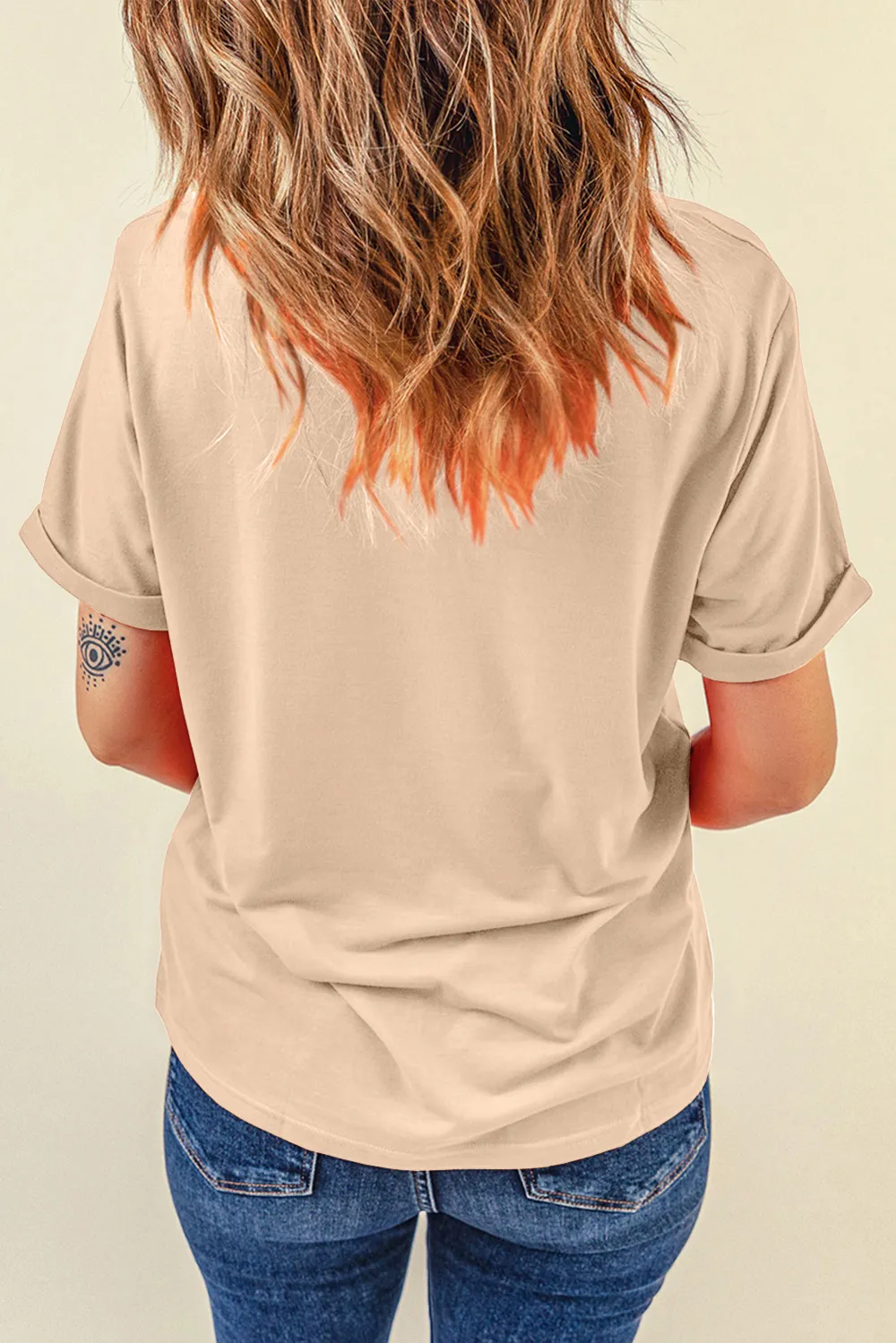 Bow Graphic Round Neck Short Sleeve T-Shirt, image 3