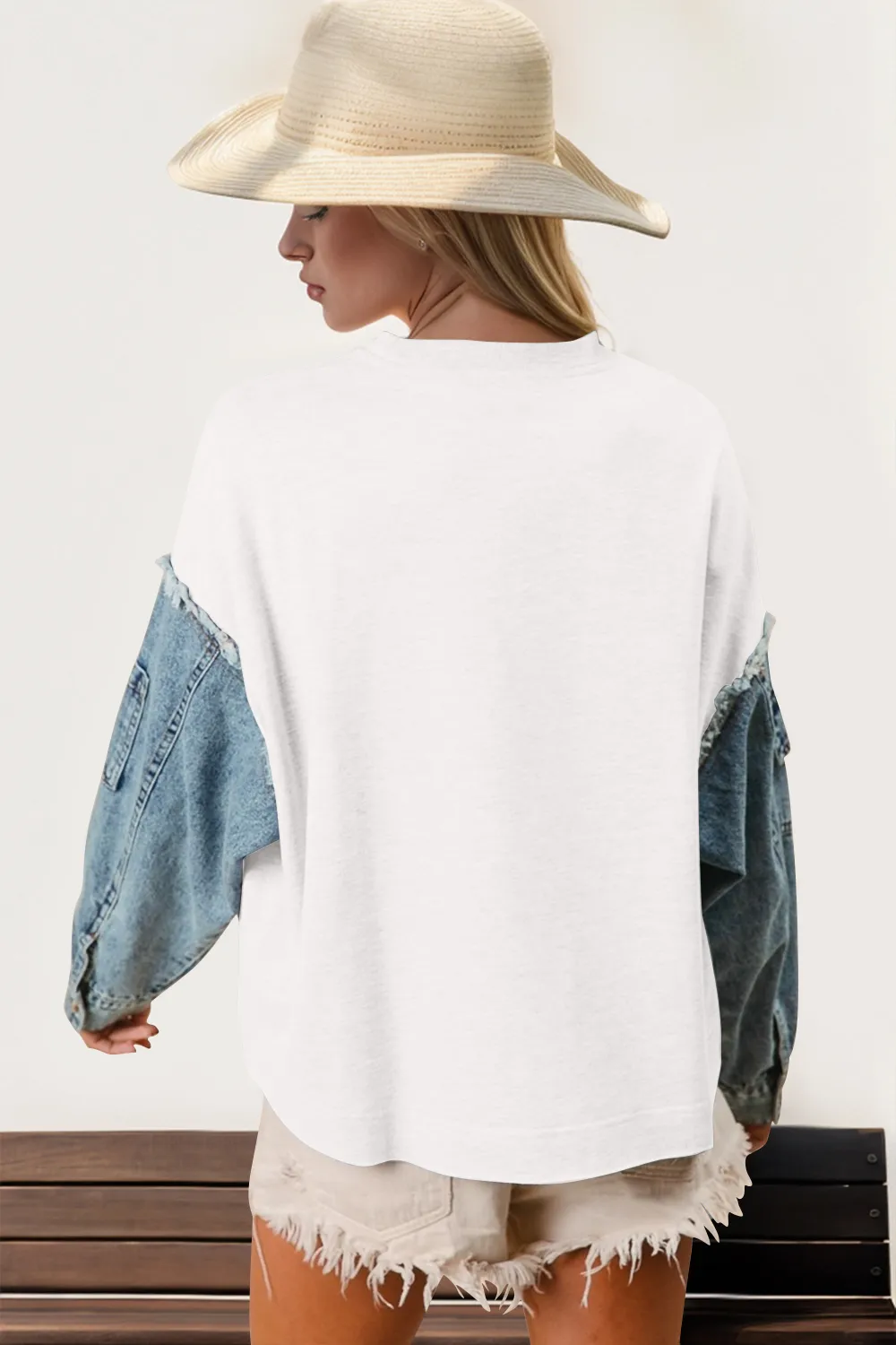 Raw Edge Star Contrast Sweatshirt, image 3
