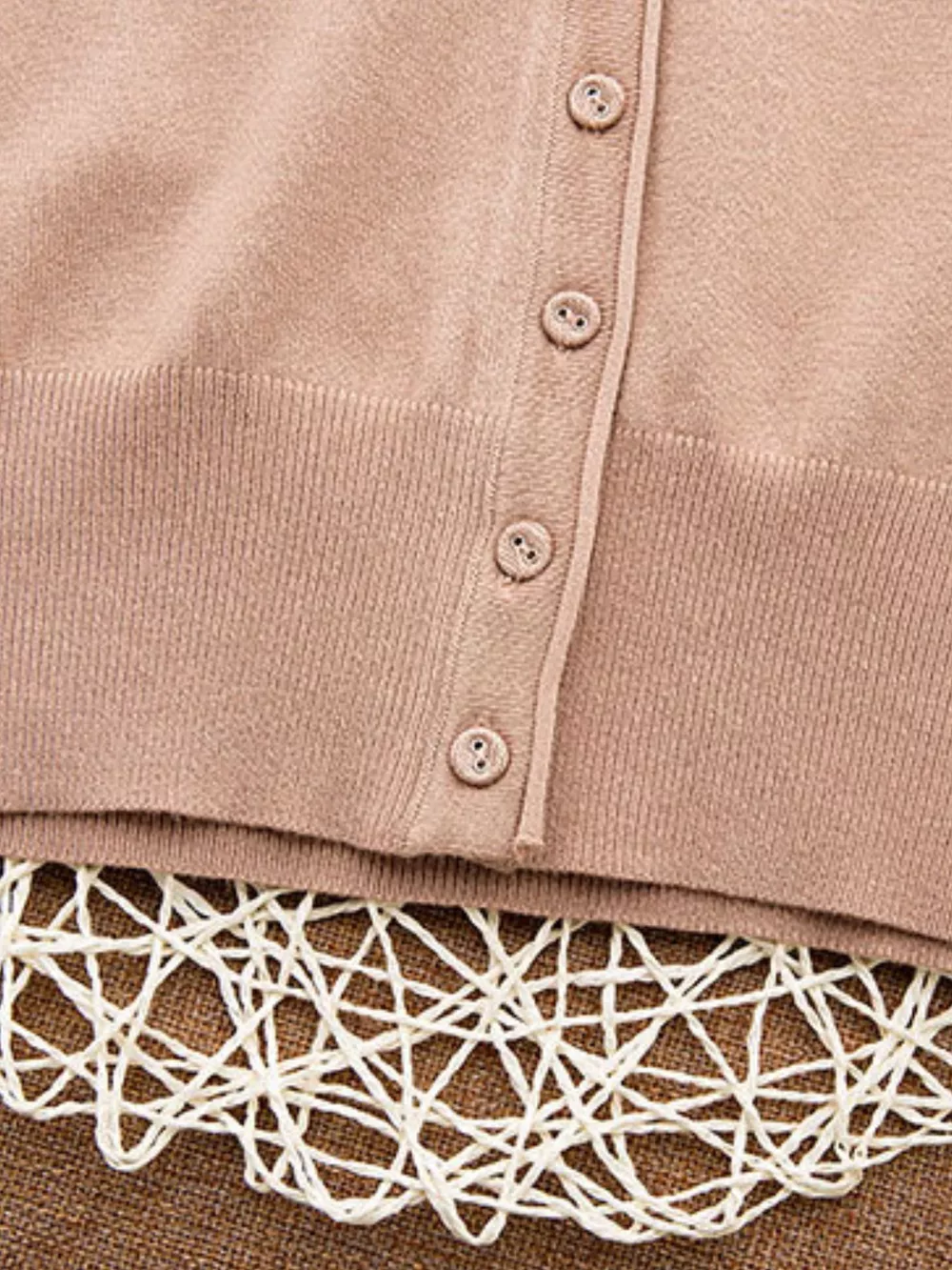 Classic V-Neck Button-Down Knit Cardigan, image 63