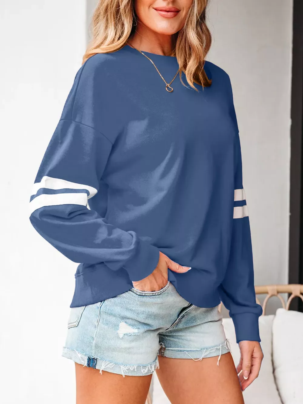 Striped Dropped Shoulder Sweatshirt, image 14