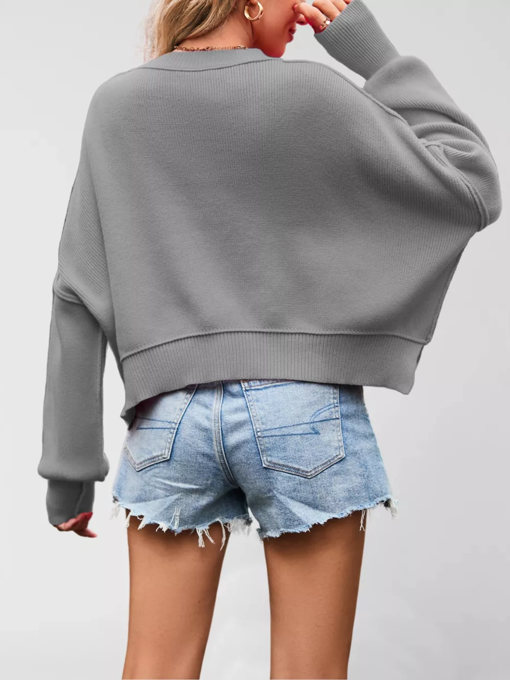 Round Neck Dropped Shoulder Sweater, image 19