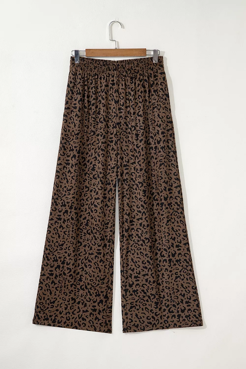 Leopard Print Elastic High Waist Loose Corduroy Pants, image 6