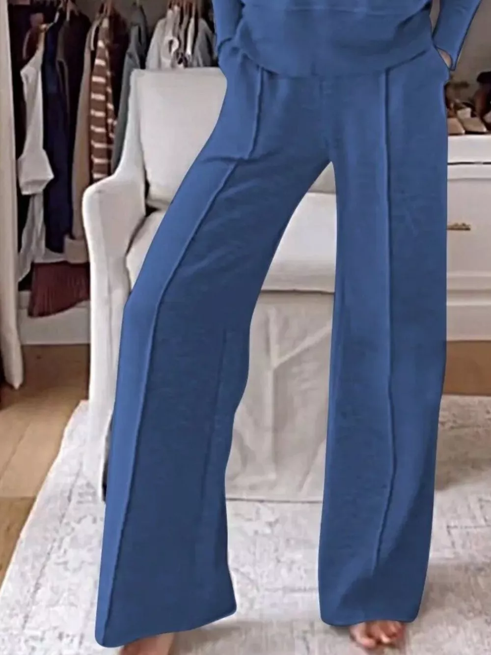 Full Size Cozy V-Neck Top and Pants Set Plus Size, image 14