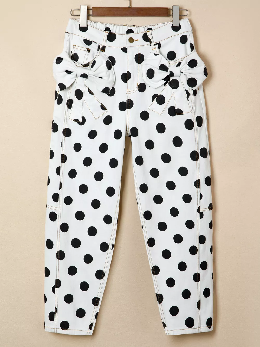 Polka Dot High-Waisted Jeans, image 4