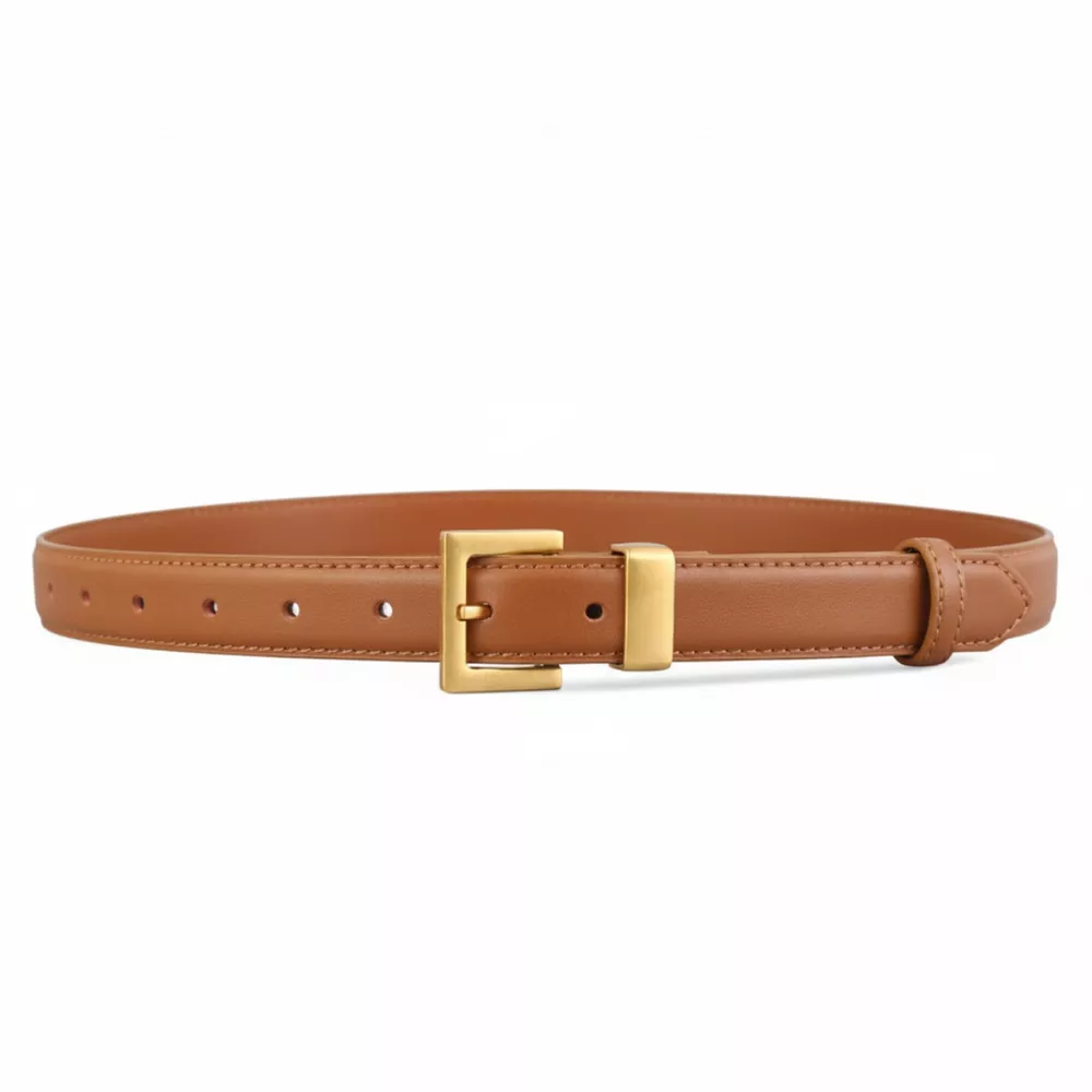 Leather Belt with Golden Buckle, image 4