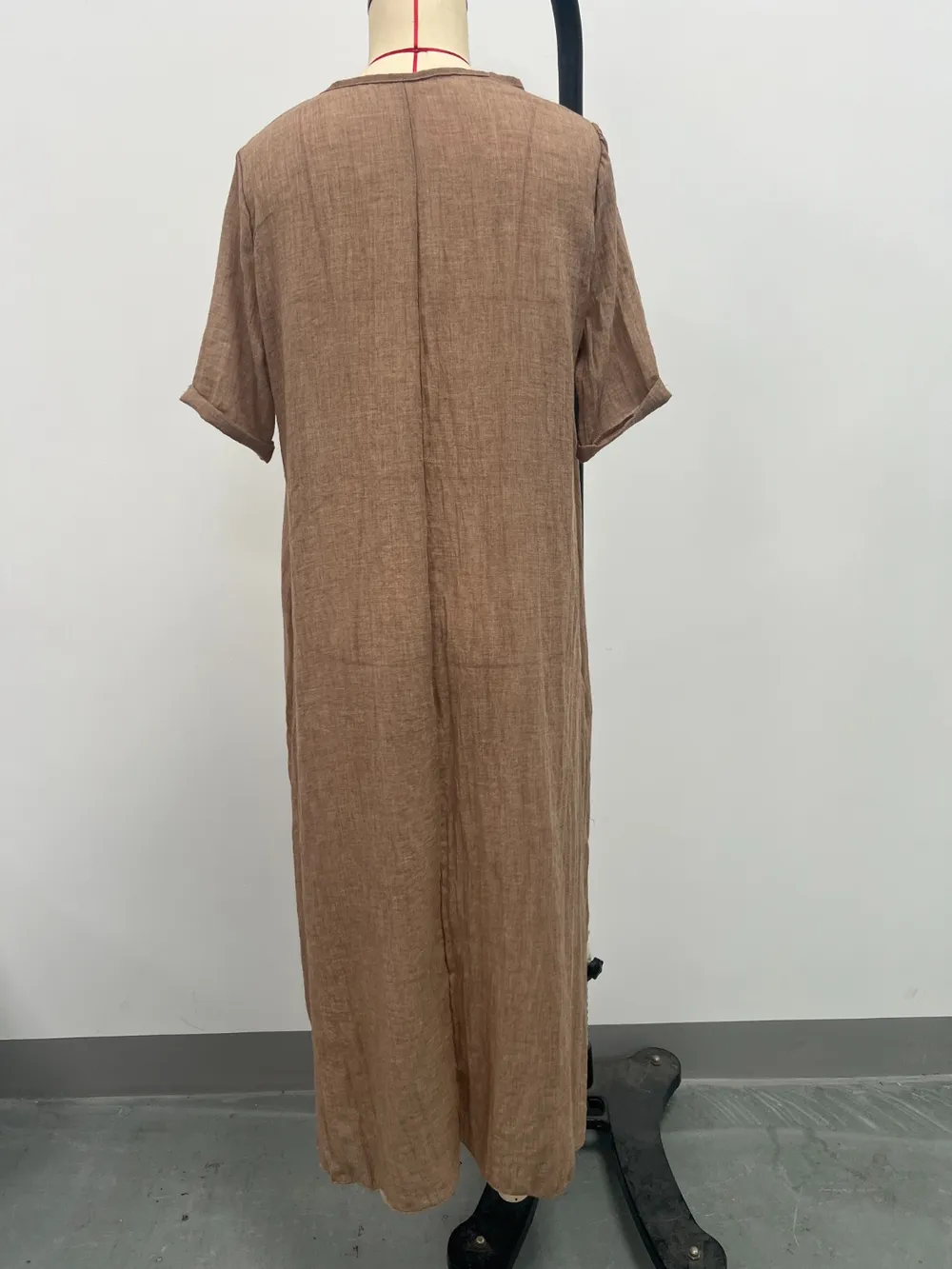 Full Size V-Neck Short Sleeve Midi Dress Plus Size, image 17