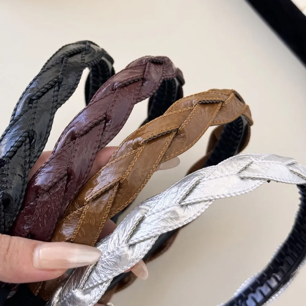 PU Leather Braided Hair Headband, image 7