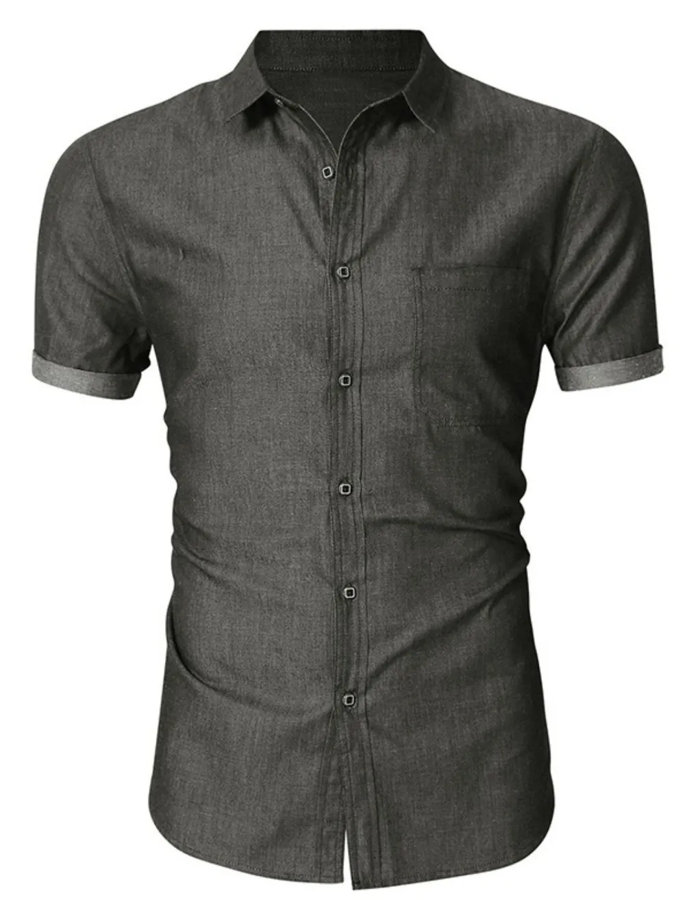 Men's Button Up Short Sleeve Shirt, image 7