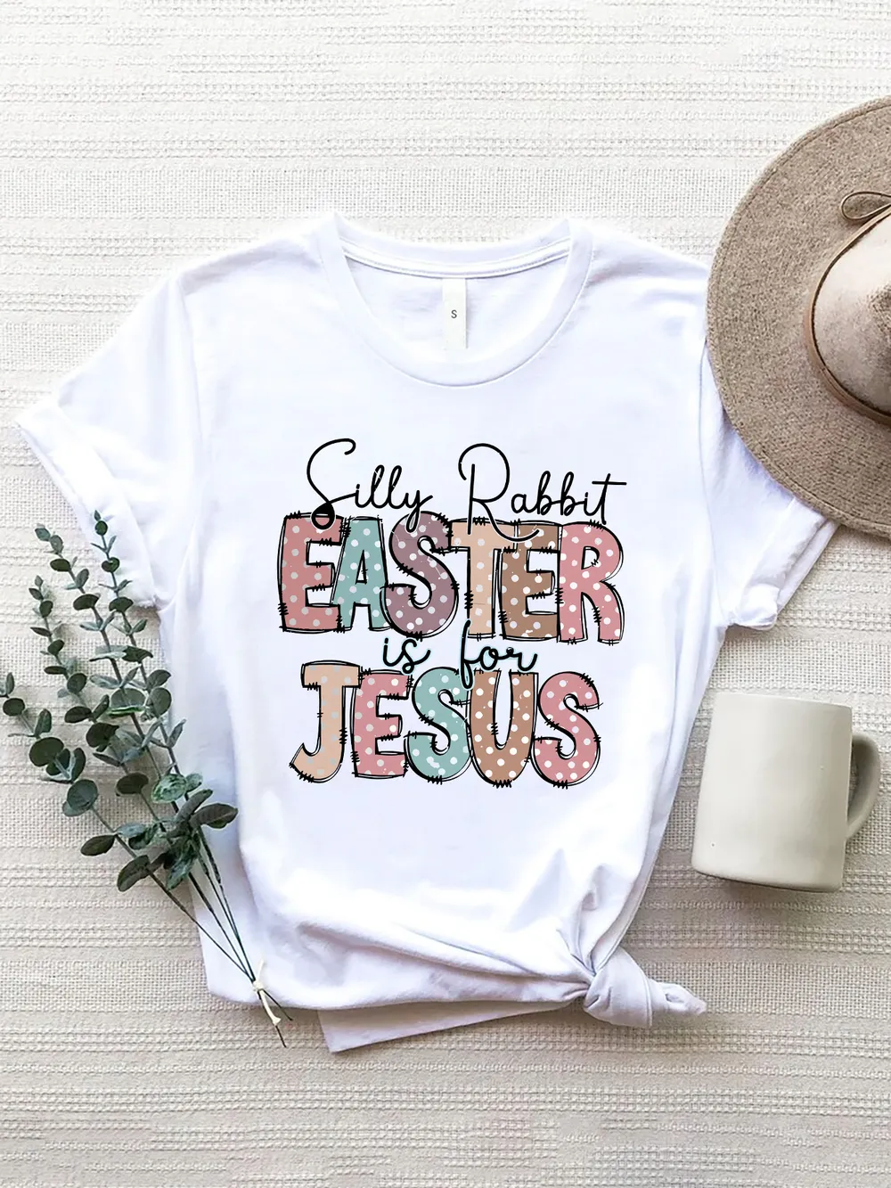 Letter Graphic Round Neck Short Sleeve T-Shirt, image 4