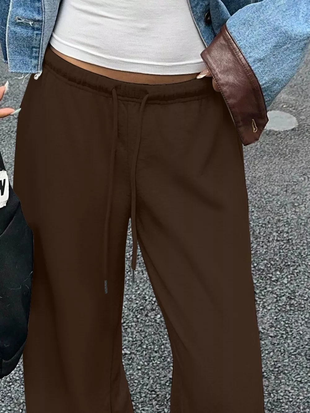 Wide Leg Drawstring Sweatpants, image 5