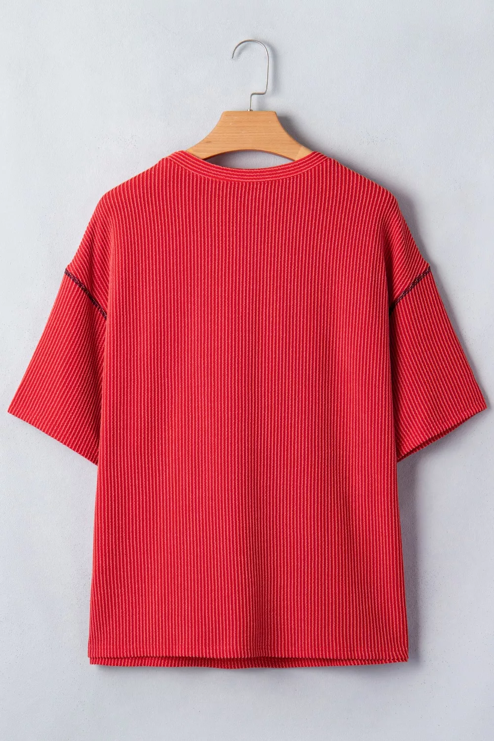 Twisted Rib Vintage USA Letter Printed T Shirt, image 4