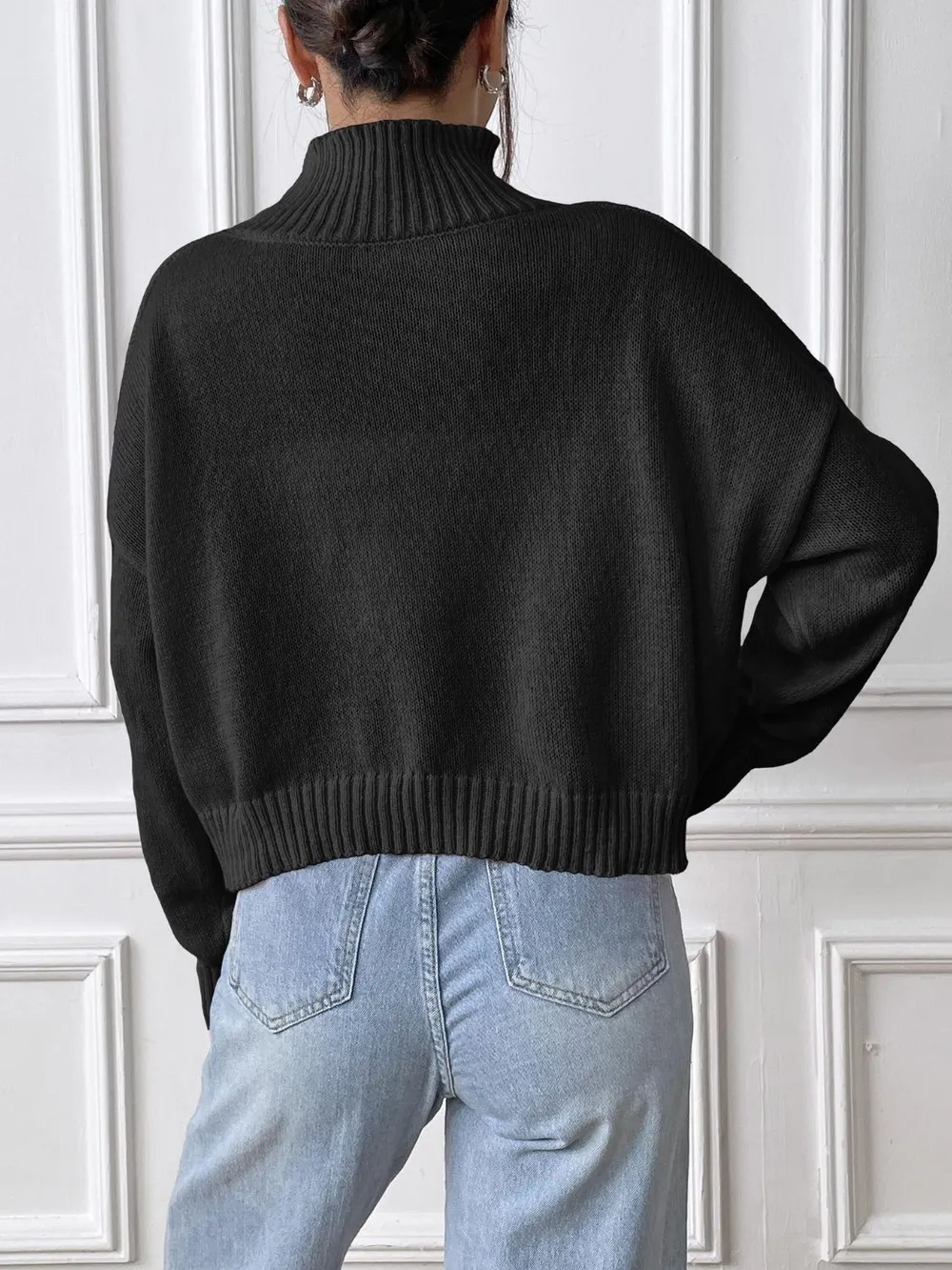 Bow Turtleneck Long Sleeve Sweater, image 4