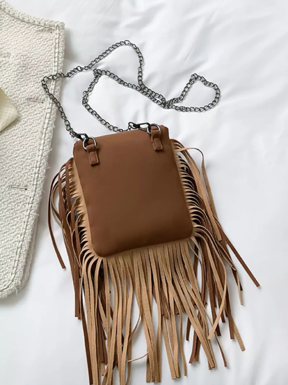Fringe Rivet Decor Crossbody Bag, image 10