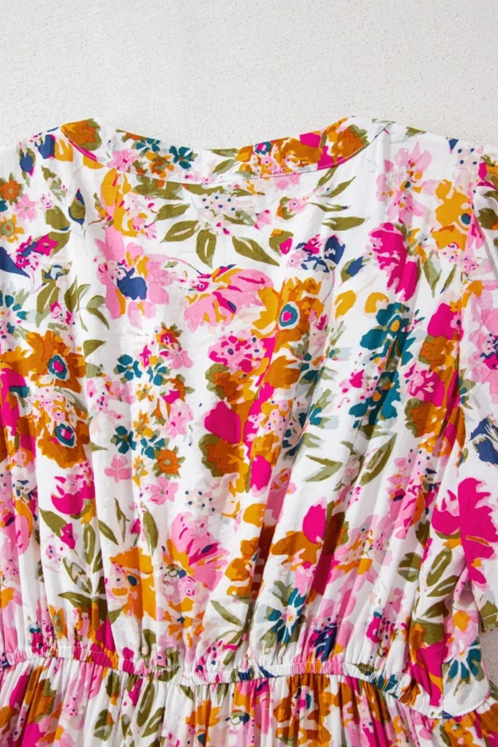Floral Short Sleeve V Neck Dress with Pockets, image 11