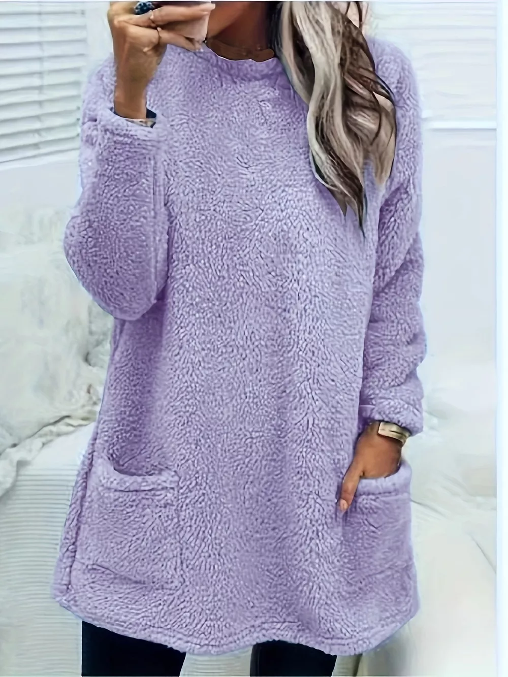 Fleece Long Sleeve Sweatshirt, image 8
