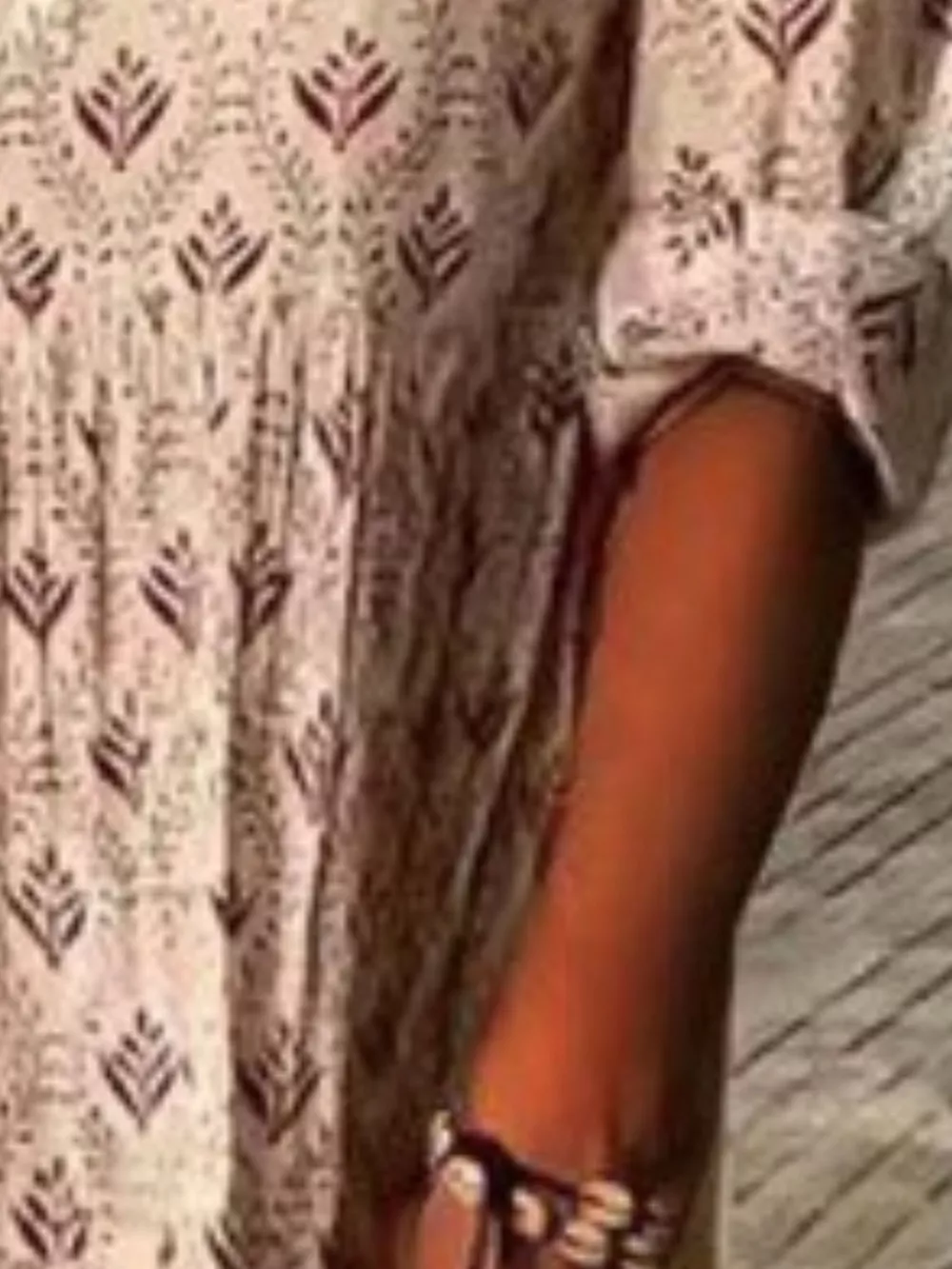 Full Size Printed Notched Tiered Maxi Dress Plus Size, image 8