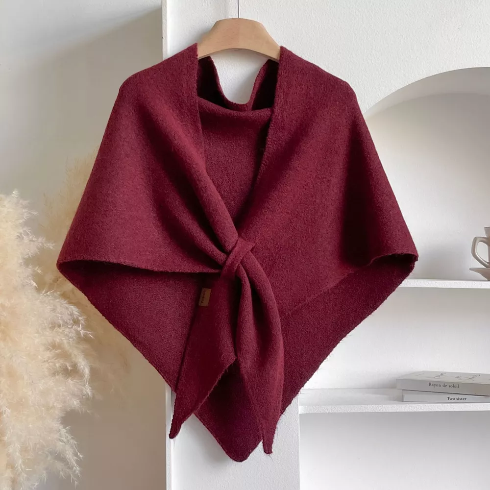 Knitted Solid Color Scarf Shawl, image 6