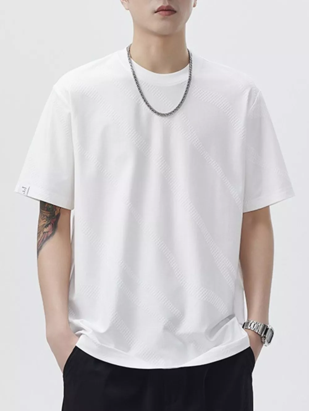 Men's Plus Size Round Neck Short Sleeve T-Shirt, image 5