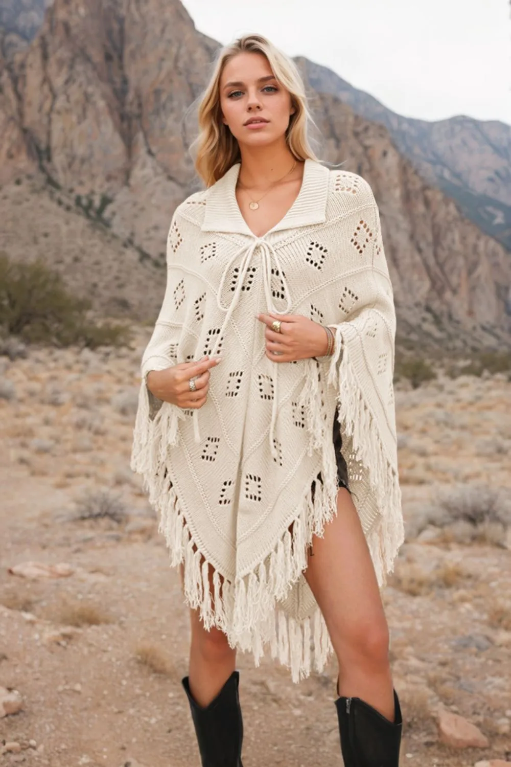 Tassel Hem Knit Cover Up, image 5