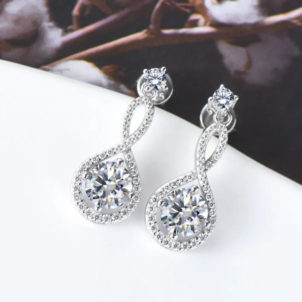 1 Carat Moissanite 925 Sterling Silver Earrings, image 12